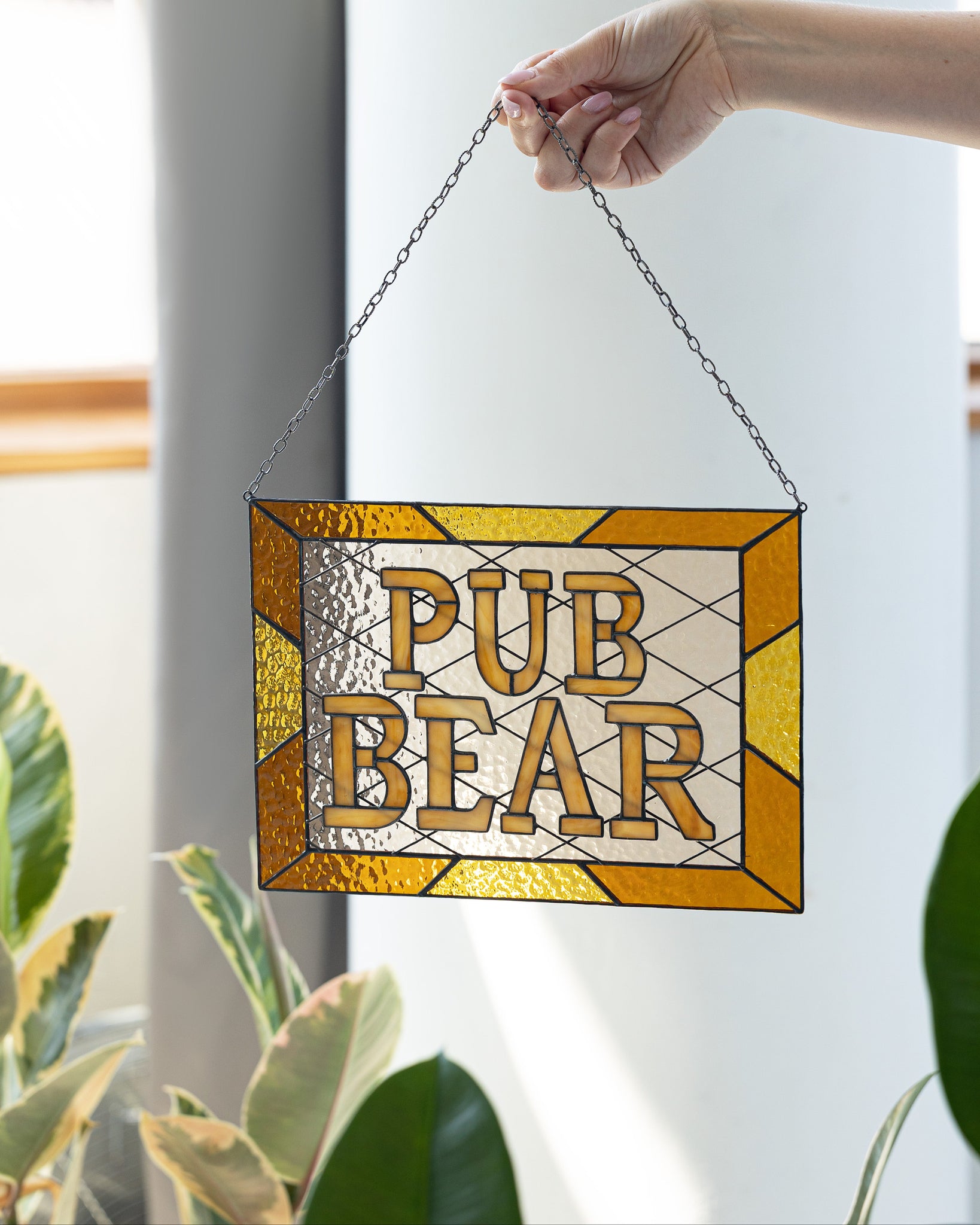 Custom stained glass numbers text address