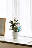 White Butterfly with Blue Flowers Plant Stake