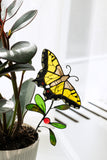 Stained Glass Butterfly Plant Decor
