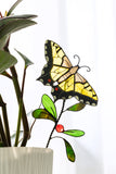 Stained Glass Butterfly Plant Decor