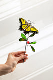 Stained Glass Butterfly Plant Decor
