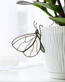 White Butterfly Flower Pot Clip