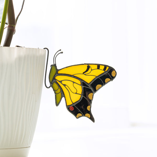 Stained Glass Butterfly Pot Stake