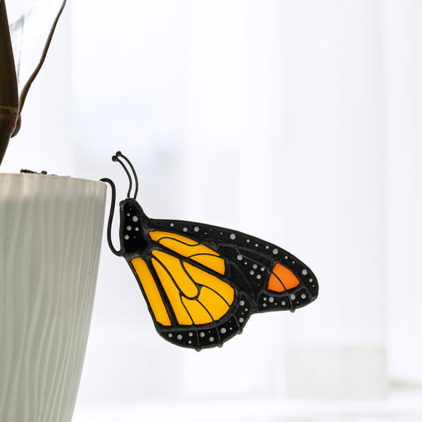 Stained Glass Butterfly Pot Stake
