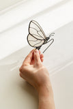 White Butterfly Flower Pot Clip