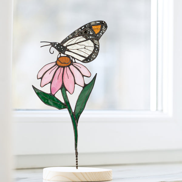 Stained Glass Butterfly Planter