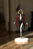 Stained Glass Dracula Figurine | Gothic Vampire Statue on Wooden Base | Halloween Decor | Plant Pot Stake