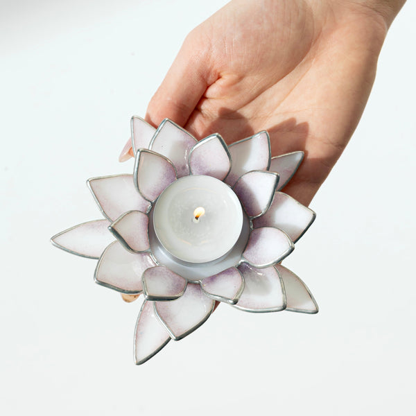 White Candle Holder Lotus | Tea Light Holder