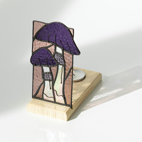 Purple Mushrooms Candle Holder