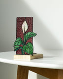 Tropical Foliage Flower Glass Panel Candle Holder