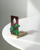 Calla Lily Stained Glass Candle Holder, Botanical Tealight Decor Flower