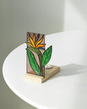 Calla Lily Stained Glass Candle Holder, Botanical Tealight Decor Flower