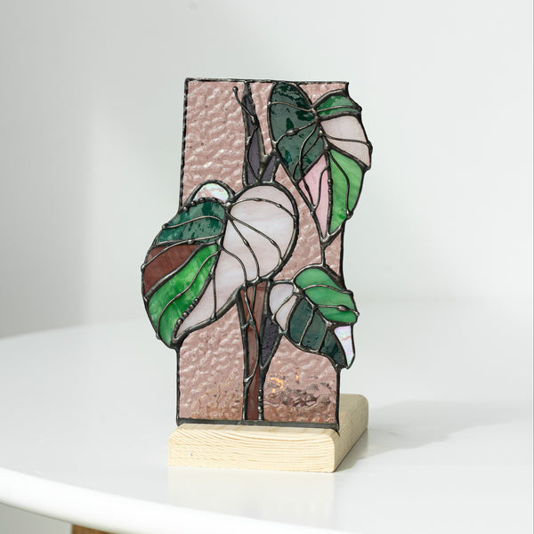 Philodendron Monstera Panel, Tea Light Holder