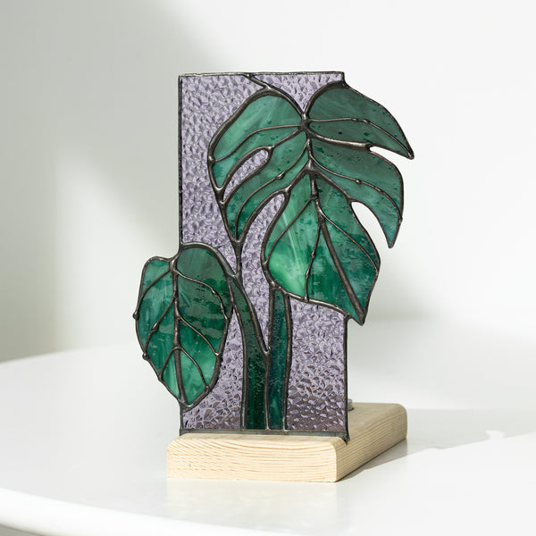 Philodendron Monstera Panel, Tea Light Holder