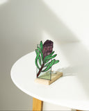 Tropical Foliage Flower Glass Panel Candle Holder