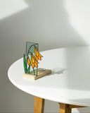 Orange Bellflowers Glass Panel 