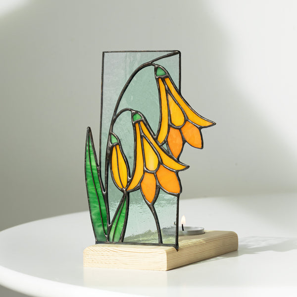 Orange Lily Tea Light Holder