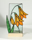 Orange Bellflowers Glass Panel 