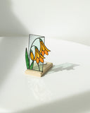 Orange Bellflowers Glass Panel 