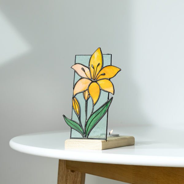 Orange Lily Tea Light Holder