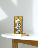 White Mushrooms Panel Candle Holder