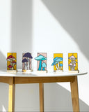 White Mushrooms Panel Candle Holder