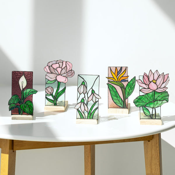 Candle Holder Flowers, Floral Glass Lantern