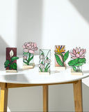 Calla Lily Stained Glass Candle Holder, Botanical Tealight Decor Flower