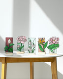 Calla Lily Stained Glass Candle Holder, Botanical Tealight Decor Flower