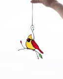 Cardinals Stained Glass Suncatcher – Birds Window Décor