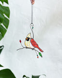 Cardinals Stained Glass Suncatcher – Birds Window Décor