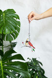 Cardinals Stained Glass Suncatcher – Birds Window Décor