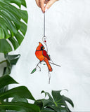 Cardinals Stained Glass Suncatcher – Birds Window Décor