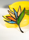 Handmade Stained Glass Flower Brooch – Colorful Tiffany Glass Floral Pin, Botanical Jewelry