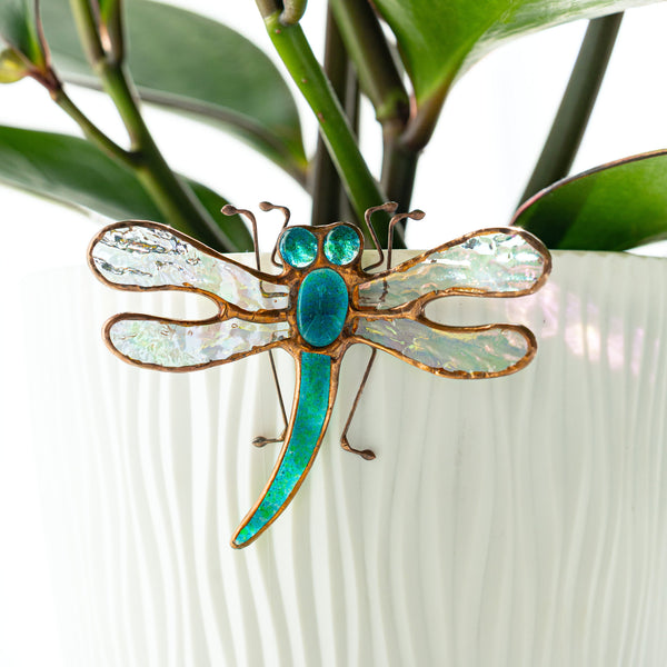 Cute Blue Dragonfly Plant Pot Clip