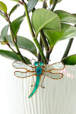 Orange Dragonfly Greenery Pot Decor Real Glass Art