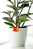 Fused Glass Orange Plant Pot Butterfly Clip
