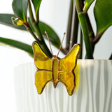 Real Glass Art White Butterfly Plant Clip 