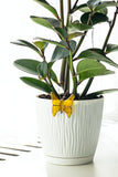  Yellow Fused Glass Planter for Outdoor Indoor Decor 
