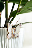 Real Glass Art White Butterfly Plant Clip 