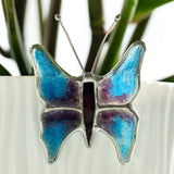 Baby Blue Plant Pot Hugger - Fused Glass Garden Decor