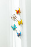 Real Glass Art White Butterfly Plant Clip 