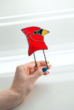 Elegant Cardinal Plant Stake Decor
