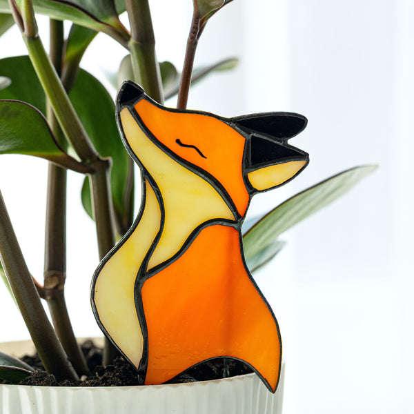 Cute Fox Plant Stake Decor