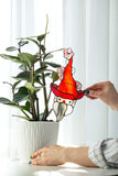 Stained Glass Funny Garden Gnome Planter with Flower Hat