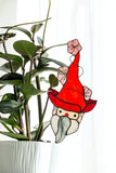 Stained Glass Funny Garden Gnome Planter with Flower Hat