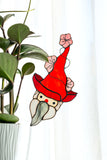 Stained Glass Funny Garden Gnome Planter with Flower Hat