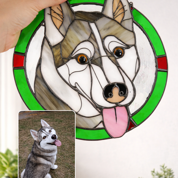 Stained Glass Dog Portrait from Your Photo