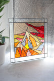Stained Glass Picture Mountains – Panel Window Décor
