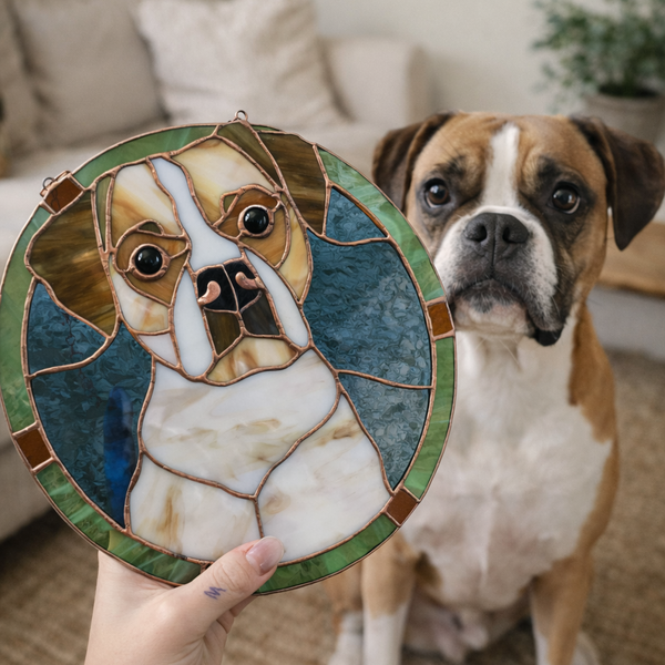 Stained Glass Dog Portrait from Your Photo